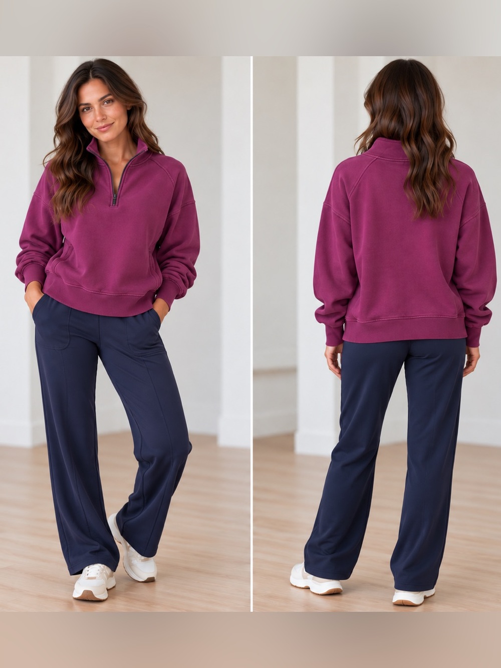 Athleta forever fleece quarter zip sweatshirt